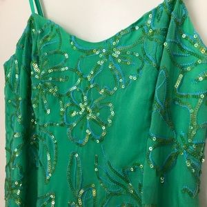 LP Green Floral Sequin Dress ✨